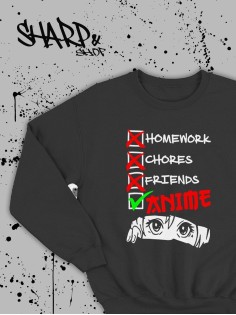 Свитшоты Аниме оверсайз Sharp&Shop Свитшот с принтом мужской Куроми Ахегао