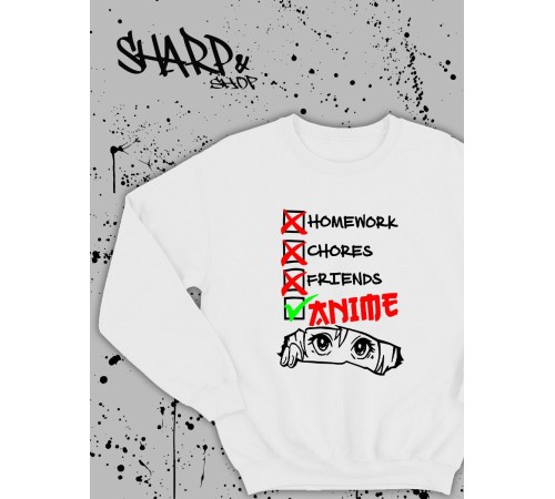 Свитшоты Аниме оверсайз Sharp&Shop Свитшот с принтом мужской anime ахегао куроми