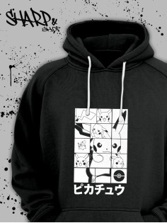 Худи Аниме оверсайз Sharp&Shop Аниме худи женское оверсайз с принтом черное