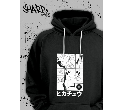 Худи Аниме оверсайз Sharp&Shop Аниме худи женское оверсайз с принтом черное