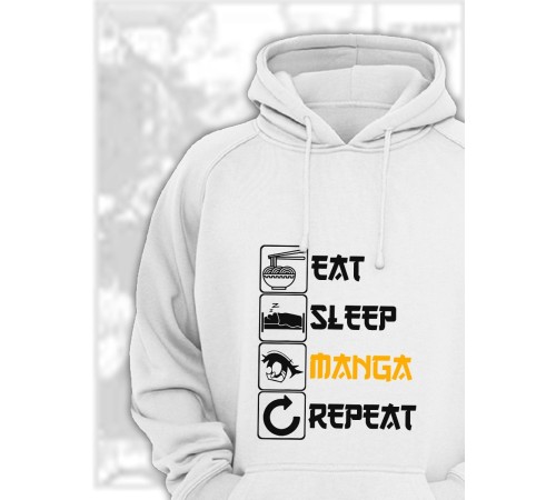 Худи Аниме оверсайз Sharp&Shop Аниме худи мужское оверсайз с принтом белое