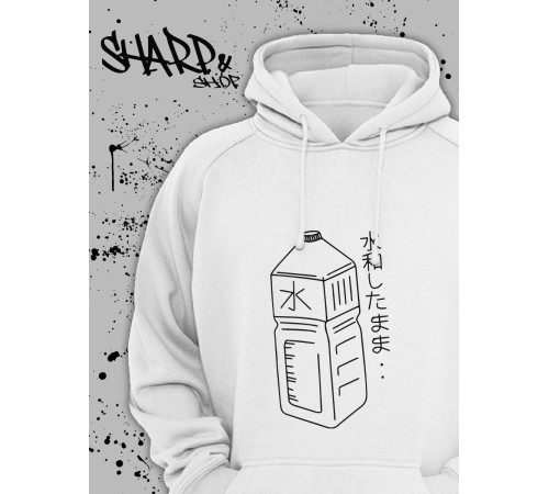 Худи Аниме оверсайз Sharp&Shop Аниме худи мужское оверсайз с принтом белое