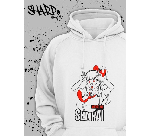 Худи Аниме оверсайз Sharp&Shop Аниме худи мужское оверсайз с принтом белое