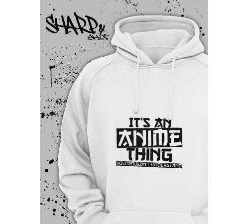 Худи Аниме оверсайз Sharp&Shop Аниме худи мужское оверсайз с принтом белое