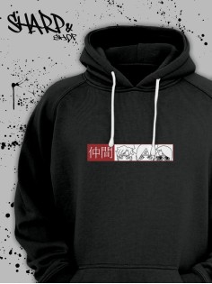 Худи Аниме оверсайз Sharp&Shop Аниме худи мужское оверсайз с принтом черное