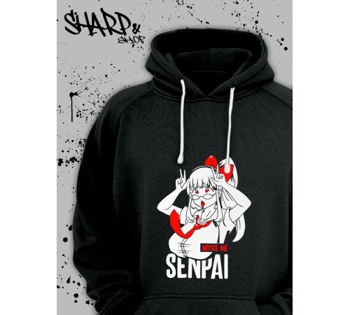 Худи Аниме оверсайз Sharp&Shop Аниме худи мужское оверсайз с принтом черное