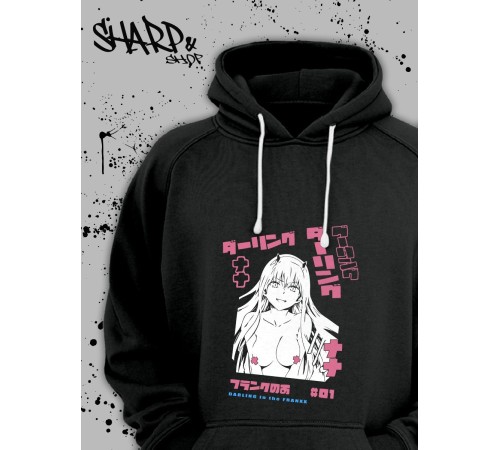 Худи Аниме оверсайз Sharp&Shop Аниме худи мужское оверсайз с принтом черное