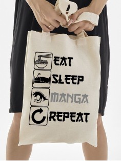 Сумки шопперы с принтом Аниме Sharp&Shop Эко сумка шоппер аниме бежевый с принтом без молнии