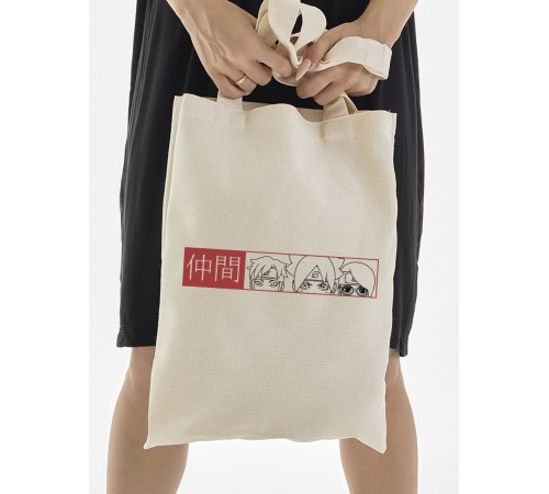 Сумки шопперы с принтом Аниме Sharp&Shop Эко сумка шоппер аниме бежевый с принтом без молнии