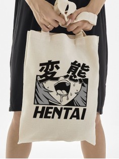 Сумки шопперы с принтом Аниме Sharp&Shop Эко сумка шоппер аниме бежевый с принтом без молнии
