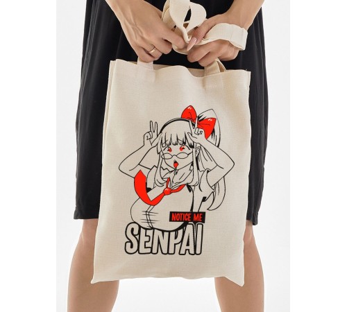 Сумки шопперы с принтом Аниме Sharp&Shop Эко сумка шоппер аниме бежевый с принтом без молнии
