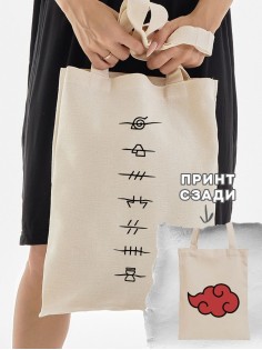 Сумки шопперы с принтом Аниме Sharp&Shop Эко сумка шоппер аниме бежевый с принтом без молнии