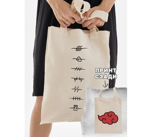 Сумки шопперы с принтом Аниме Sharp&Shop Эко сумка шоппер аниме бежевый с принтом без молнии
