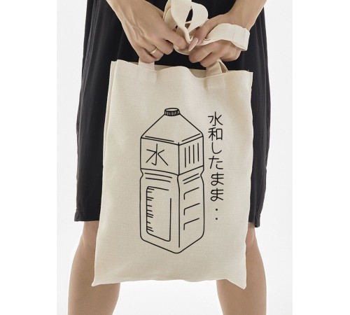 Сумки шопперы с принтом Аниме Sharp&Shop Эко сумка шоппер аниме бежевый с принтом без молнии