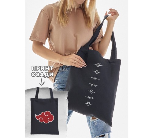 Сумки шопперы с принтом Аниме Sharp&Shop Эко сумка шоппер аниме черный с принтом без молнии
