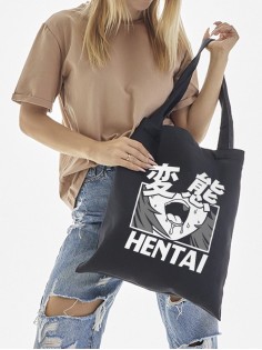 Сумки шопперы с принтом Аниме Sharp&Shop Эко сумка шоппер аниме черный с принтом без молнии