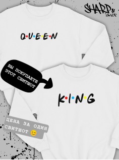 Парные свитшоты Sharp&Shop Парные толстовки для влюбленных свитшоты с принтом оверсайз