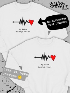 Парные свитшоты Sharp&Shop Парные толстовки для влюбленных свитшоты с принтом оверсайз