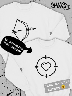 Парные свитшоты Sharp&Shop Парные толстовки для влюбленных свитшоты с принтом оверсайз