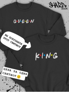 Парные свитшоты Sharp&Shop Парные толстовки для влюбленных свитшоты с принтом оверсайз