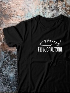 Футболка оверсайз с принтом с приколом Sharp&Shop Футболка с мемом котом принтом надписями оверсайз унисекс