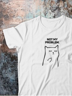 Футболка оверсайз с принтом с приколом Sharp&Shop Футболка с мемом котом принтом надписями оверсайз унисекс