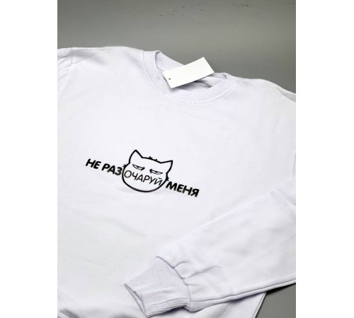 Свитшот оверсайз с принтом с приколом Sharp&Shop Свитшот с мемом принтом котом надписями кофта толстовка