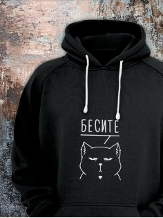 Толстовки оверсайз с принтом с приколом Sharp&Shop Худи с принтом мемом котом надписями толстовка оверсайз