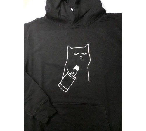 Толстовки оверсайз с принтом с приколом Sharp&Shop Худи с принтом мемом котом надписями толстовка оверсайз