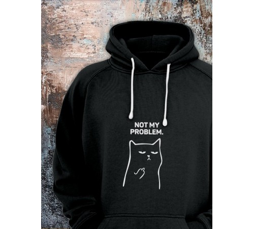 Толстовки оверсайз с принтом с приколом Sharp&Shop Худи с принтом мемом котом надписями толстовка оверсайз