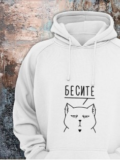 Толстовки оверсайз с принтом с приколом Sharp&Shop Худи с принтом мемом котом надписями толстовка оверсайз
