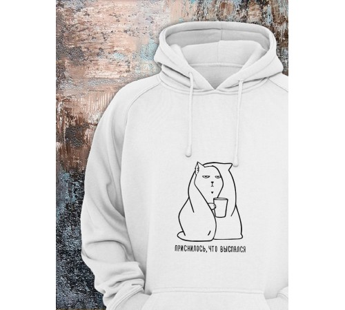 Толстовки оверсайз с принтом с приколом Sharp&Shop Худи с принтом мемом котом надписями толстовка оверсайз