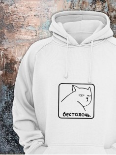 Толстовки оверсайз с принтом с приколом Sharp&Shop Худи с принтом мемом котом надписями толстовка оверсайз