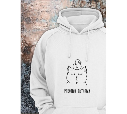 Толстовки оверсайз с принтом с приколом Sharp&Shop Худи с принтом мемом котом надписями толстовка оверсайз