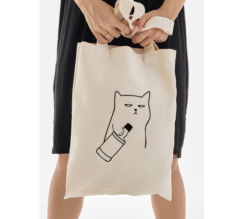 Сумка, шоппер с принтом и приколом Sharp&Shop Эко сумка шоппер с принтом мемом надписями котом без молнии