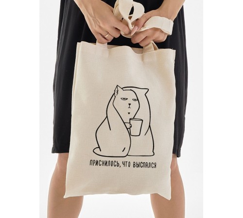 Сумка, шоппер с принтом и приколом Sharp&Shop Эко сумка шоппер с принтом мемом надписями котом без молнии