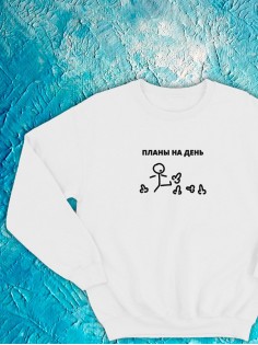 Свитшот оверсайз с принтом с приколом Sharp&Shop Свитшот с принтом надписью кофта толстовка оверсайз унисекс