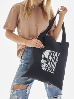 Сумка, шоппер с принтом и приколом Sharp&Shop Сумка шоппер с принтом надписью аниме без молнии на плечо