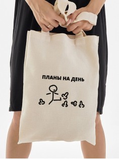 Сумка, шоппер с принтом и приколом Sharp&Shop Сумка шоппер с принтом надписью аниме без молнии на плечо