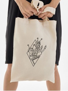 Сумка, шоппер с принтом и приколом Sharp&Shop Сумка шоппер с принтом надписью аниме без молнии на плечо
