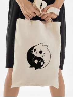 Сумка, шоппер с принтом и приколом Sharp&Shop Сумка шоппер с принтом надписью аниме без молнии на плечо