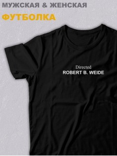 Футболка оверсайз с принтом с приколом Sharp&Shop Черная футболка оверсайз Directed by Robert B. Weide унисекс