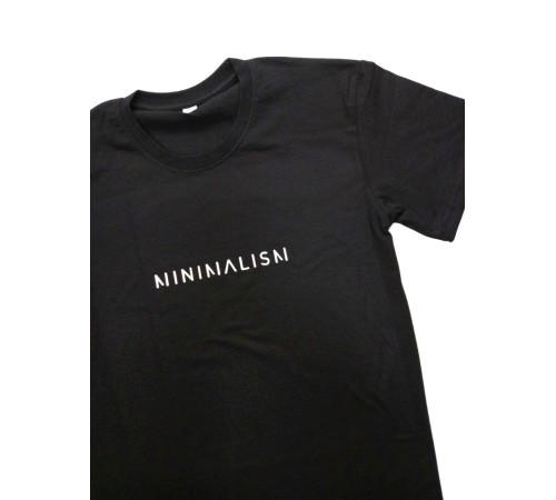 Футболка оверсайз с принтом с приколом Sharp&Shop Черная футболка оверсайз с принтом надписью Minimalism мемом
