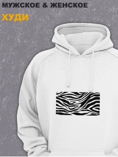 Толстовки оверсайз с принтом с приколом Sharp&Shop Худи белое оверсайз принт зебра животные шкура зебры унисекс