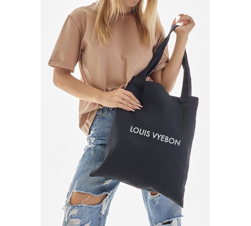 Сумка, шоппер с принтом и приколом Sharp&Shop Сумка шоппер черный с принтом мемом Louis Vyebon унисекс