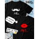 Парные футболки Sharp&Shop Парные футболки с принтом mrs миссис губы женская черная