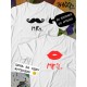 Парные футболки Sharp&Shop Парные футболки с принтом mr мистер с усами мужская белая