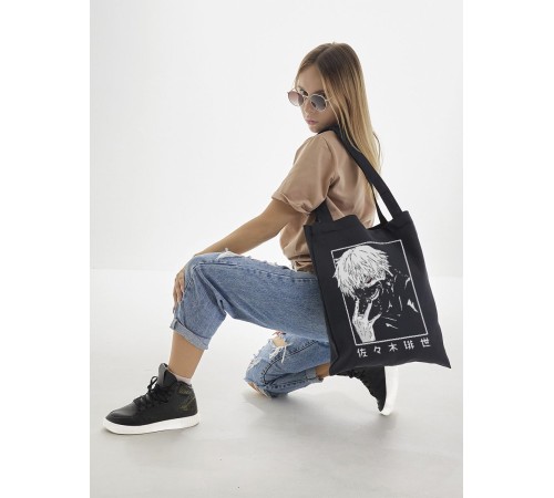 "Толстовки, свитшоты и худи Sharp&Shop" Сумка шоппер черный Аниме женская