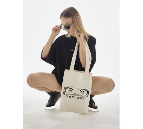 "Толстовки, свитшоты и худи Sharp&Shop" Сумка шоппер бежевый Аниме женская