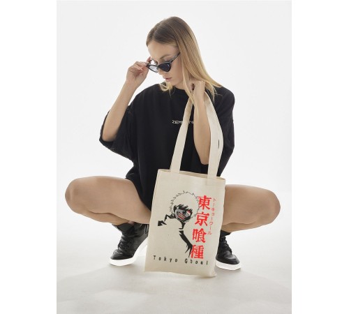 "Толстовки, свитшоты и худи Sharp&Shop" Сумка шоппер бежевый Аниме женская